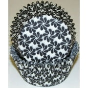 White and Black Pinwheel Pattern Cupcake Liners - Baking Cups -50pack
