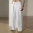 thumbnail image 4 of Pantalones Casuales De Lino De Algodón Sueltos Para Hombre, 4 of 8