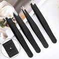 thumbnail image 4 of EXLEAF [4+1 Pack] Precision Tweezers Set with Travel Case,Professional Stainless Steel Eyebrow Tweezers for Women&Men,Multi-Purpose for Facial Hair&Ingrown Hair Removal, 4 of 7