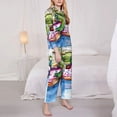 thumbnail image 3 of Yiaed Alligator Donut Pool Float Print Pajamas Women's Long Sleeve Sleepwear Soft Button Down Loungewear Pjs Lounge Set Nightwear Womens Pajama Pants-Large, 3 of 7