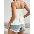 thumbnail image 2 of Womens Summer Spaghetti Strap Sexy Lace Trim Peplum Tank Top Backless Going Out Crop Tops for Women, 2 of 6