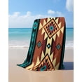 thumbnail image 4 of Turquoise Red Beach Towels Oversized Super Absorbent, Southwest American Native Abstract Pattern Lightweight Bath Towel Quick Dry Sets For Bathroom/Pool/Rv Camping/Beach Play/Gym Room/Picnic 31"x62", 4 of 8