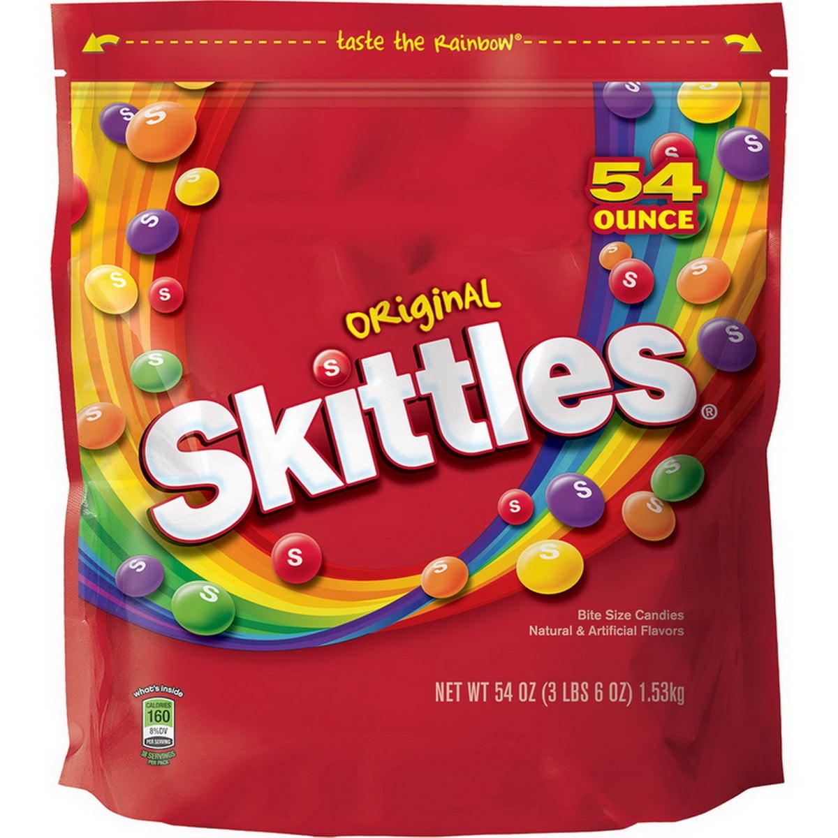(Price/case)Skittles 24552 Skittles Original Standup Bag 54oz 12/Cs