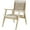 White Handmade Chevron Square 23" x 23" x 33", variant on DecMode Jute Rope Handmade Lounge Chair with Brown Mango Wood Frame, White