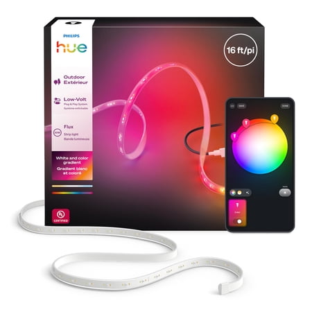 Philips Hue Flux Outdoor Multicolor Lightstrip 5m (16ft) - Vibrant Color and Ambiance