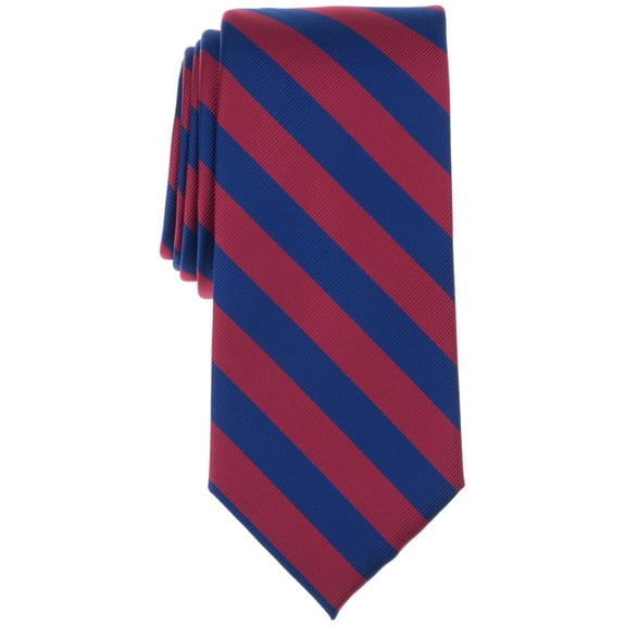 Club Room Mens Drew Stripe Neck Tie Red Navy Blue