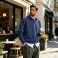thumbnail image 7 of Men Fashion Long Sleeve Polo Shirts Solid Plain Collared Loose Casual Daily Outdoor Wear S, 7 of 7