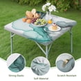 thumbnail image 4 of Green Gray Marble Pattern Square Fitted Tablecloth with Elastic Edge,Square Table Cover,Washable Elastic Table Cover for Home Kitchen Party Decor 34"x34", 4 of 6