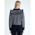 thumbnail image 3 of Free Assembly Women’s and Women's Plus Ruffle Yoke Sweater with Long Sleeves, Midweight, XS-4X, 3 of 5