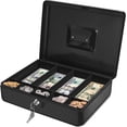thumbnail image 1 of Cash Box with Money Tray and Lock Metal Cash Box for Small Businesses Compartment Money Box with Removable Tray and Key Portable Storage for Checks and Coins, 1 of 8