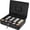 Black, variant on Cash Box with Money Tray and Lock - Metal Cash Box for Small Businesses, 9-Compartment Black Money Box with Removable Tray and Key, Portable Storage for Checks and Coins