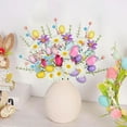 thumbnail image 5 of CoreLiving Easter Artificial Flower Arrangement Vase Decor Realistic Fake Tulips Daisies Spring Floral Stems with Eggs and Berries for Home Centerpiece Table Indoor Decor, 5 of 7