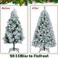 thumbnail image 5 of ASTRAEA 7.5ft Pre-Lit Snow Flocked Spruce Artificial Holiday Christmas Tree for Home Party Decoration, 1088 Branch Tips with Christmas Tree Stand & Metal Hinges & Storage Bag, Easy to Assemble, 5 of 11