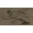 thumbnail image 2 of Pierre Puvis de Chavannes 14x10 Gold Ornate Wood Frame and Double Matted Museum Art Print Titled - Elongated Woman, 2 of 4