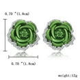 thumbnail image 2 of Yuehao Earrings for Women, Gifts for Women, Rose Rhinestone Earrings Thin Dangle Rose Elegant Rhinestone Earrings Wedding Women Accessories Jewelry Rose Earrings for Women (Green, One Size), 2 of 4