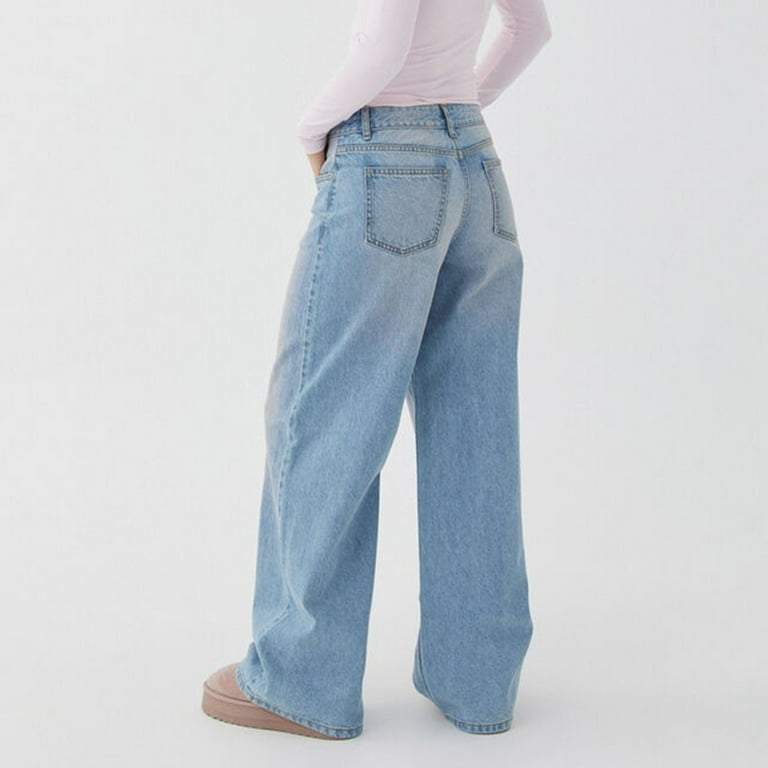 Aloohaidyvio No Boundaries Womens Baggy Mid Waist Jeans Loose