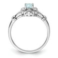 thumbnail image 2 of Sterling Silver Rhodium-plated Aquamarine & Diamond Ring, 2 of 6