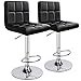 thumbnail image 3 of Léopard Tabourets de Bar, Tabouret de Bar Pivotant Réglable en Cuir PU Moderne avec Dossier, Ensemble de 2 (Noir), 3 of 4