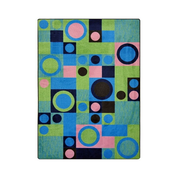 Joy Carpet Kid Essentials Teen City Block Area Rug Rectangle Green 3'10" x 5'4"