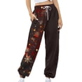 thumbnail image 3 of Rciityk Brown Christmas Sweatpants for Women Drawstring Xmas Tree Mooses Snowflake Print Fleece Joggers High Waist Baggy Athletic Pants with Pockets Gifts for Her, 3 of 6