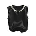 thumbnail image 3 of yillto Womens Satin Silky Tank V Neck Sleeveless Casual Dressy Blouse Ladies Work Office Layered Tops, 3 of 6