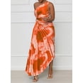 thumbnail image 2 of Liacowi Women Long Dress Sleeveless One-shoulder Pleated Tie-dye Print Summer Swing Dress Vacation Dress, 2 of 5