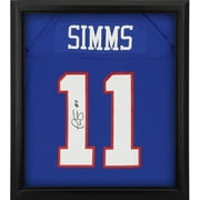Phil Simms New York Giants Framed Autographed Mitchell & Ness Blue Replica Jersey Shadowbox - Fanatics Authentic Certified