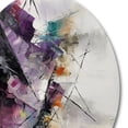 thumbnail image 4 of Designart "Language of Lines Shades of Purple I" Modern Geometric Metal Round Wall Art, 4 of 5
