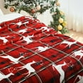 thumbnail image 3 of Exclusivo Mezcla Fleece Twin Blanket for Bed, Ultra Plush Christmas Holiday Printed Velvet Blankets,Lightweight and Cozy-60"x80"(Red Checkered), 3 of 6