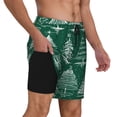 thumbnail image 3 of Picia Christmas Trees pattern Mens Swim Trunks with Compression Liner Stretch Beach Shorts Quick Dry with Zipper Pockets No-Chafing Board Shorts-3X-Large, 3 of 9