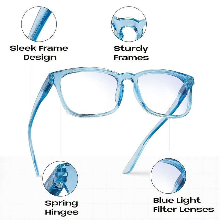 Readerest Blue Light Blocking Reading Glasses (Light Blue,