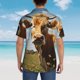 thumbnail image 4 of Fotbe Daisy Flower Field Cow Camisa Hawaiana para Hombre Unisex – Camisa Casual de Verano con Botones de Manga Corta de Algodón y Lino,Medium, 4 of 7