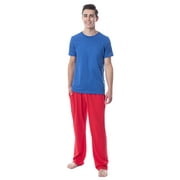 Intimo Men's 2 Piece Pajama Set Cotton/Poly Blend Jersey Knit Lounge Pants With Soft T-Shirt Top