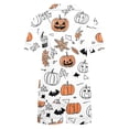 thumbnail image 5 of Halloween Silk Pajamas Women Casual Halloween Print Pajama Short Out Soft Two Piece Women Sleepwear Set White XL, 5 of 7