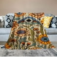 thumbnail image 2 of FUMJ  Retro Flowers Plush Blanket,70s Floral Mushroom Bed Blanket Home Decor Gift,Art Hippie Plant Eye Print Modern Style Fuzzy Blanket Office Chair, 2 of 6
