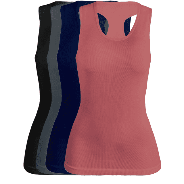 SET DE 4 BLUSAS CAMISETA PARA DAMA SURTIDO EN COLOR SIN MANGAS UNITALLA