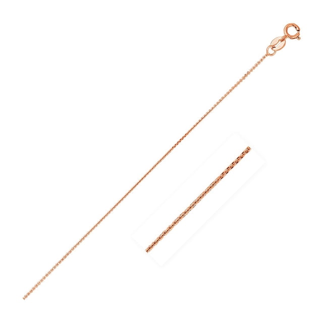 14k Pink Gold Cable Link Chain 0.8mm 16 in