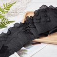 thumbnail image 3 of CHUANK 10 Yards 6cm Wide Pleated Lace Edge Trim Embroidery Ruffle Organza Mesh Chiffon Ribbon Gathered Tulle Fabric Applique Edging Trimmings for Sewing Bridal Dress Costume Decoration Cr, 3 of 9