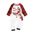 thumbnail image 4 of Diconna Ensembles Assortis pour la Famille Imprimé Elk Col Rond Manches Longues Hauts Pantalons à Carreaux, 4 of 9