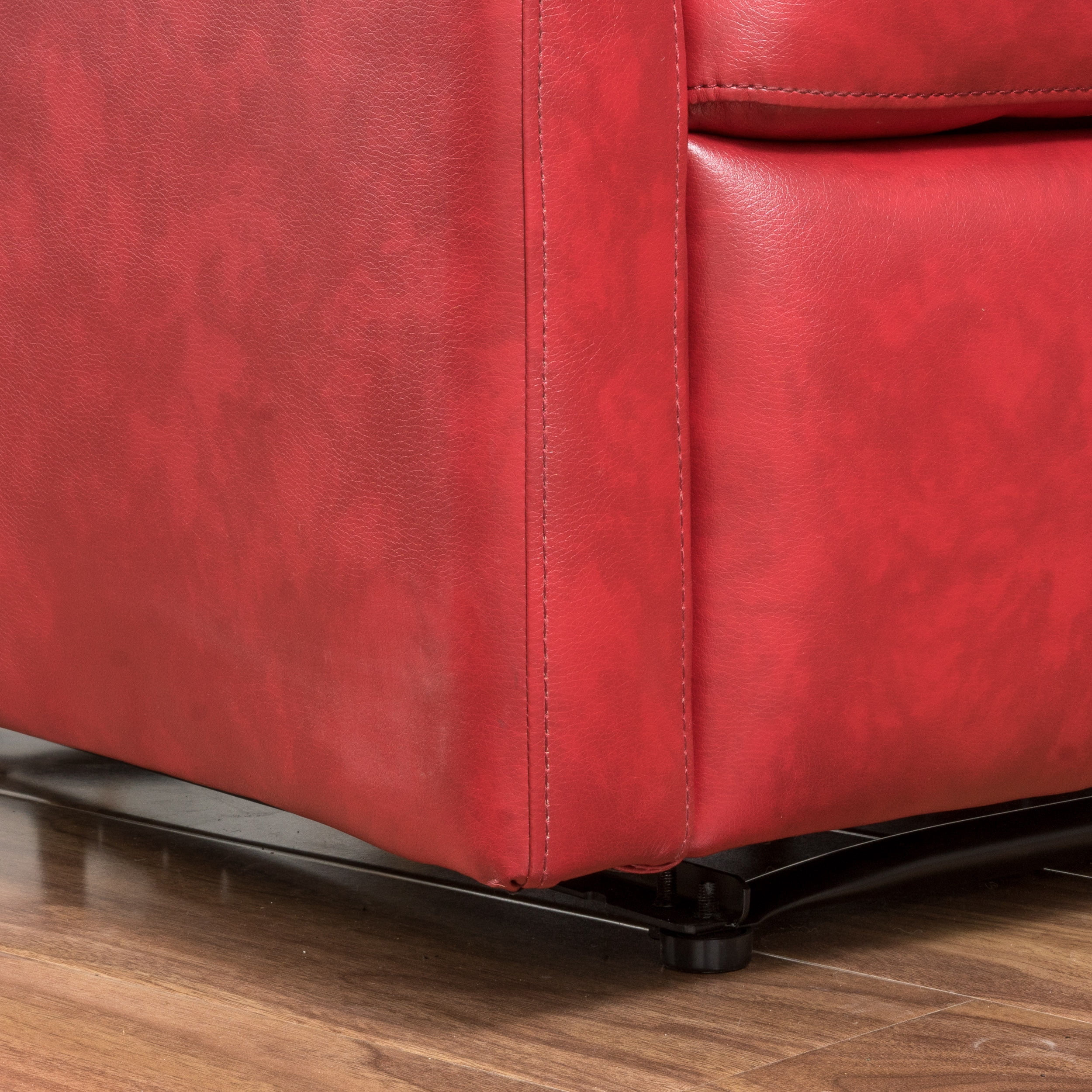 GDF Studio Alysha Contemporary Faux Leather Recliner, Red