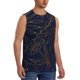 thumbnail image 2 of Fotbe Copper-Gold Gloss Outline Flower Men's Camiseta sin Mangas Estampada para Hombres, Playera Casual para Gimnasio, Entrenamiento, Playa-Large, 2 of 7