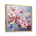 thumbnail image 2 of Designart "Pink Grey Dogwood expression" Landscapes Floater Framed Wall Decor, 2 of 7