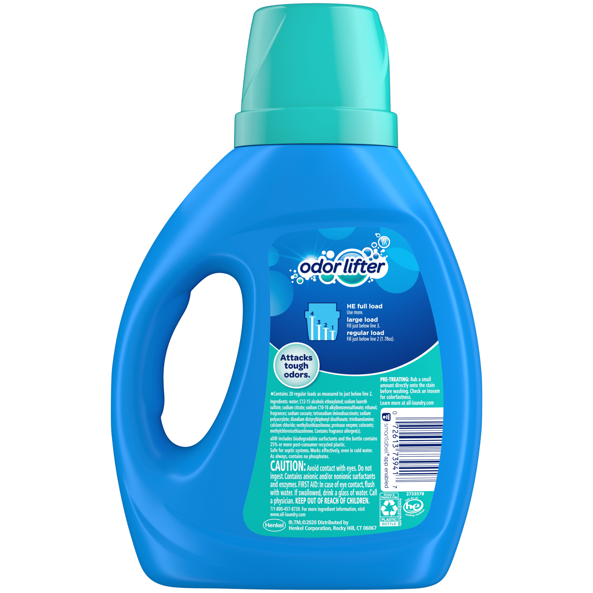 all Laundry Detergent Liquid, Odor Lifter, Tackles Tough Odors For Sporty Families, 36 Ounce, 20 Loads