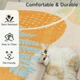 thumbnail image 3 of Cydiria Cozy Bright Fun Boho Abstract Faux Wool Area Rug, 6' x 9', Orange, 3 of 8