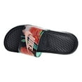 thumbnail image 5 of Nike Womens Benassi JDI Print Sandals Black/Crimson Tint/Green Glow 618919-019, 5 of 6