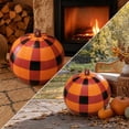 thumbnail image 5 of Yakvarog 18" Halloween Pumpkin Plaid Balloons, Black Orange PVC Foil Balloon for Fall Party Decor, Reusable Inflatable Decor for Thanksgiving Harvest Festival, Party Supplies, 5 of 6