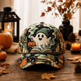 thumbnail image 6 of Halloween Print Baseball Cap Adjustable Snapback for Men Women Curved Brim Classic Casual Daily Hat, 6 of 6