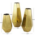 thumbnail image 3 of DecMode 10", 8", 6"H Geometric Hexagon Shaped Gold Stainless Steel Vase with Varying Heights, Set of 3, 3 of 12