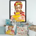 thumbnail image 3 of Designart 'Exotic Colorful Portrait of Afro American Woman' Traditional Framed Art Print, 3 of 4