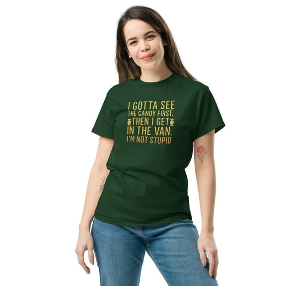 Candy First Halloween T-Shirt, Funny Halloween T-Shirt, Womens T-Shirt (Forest Green, S)